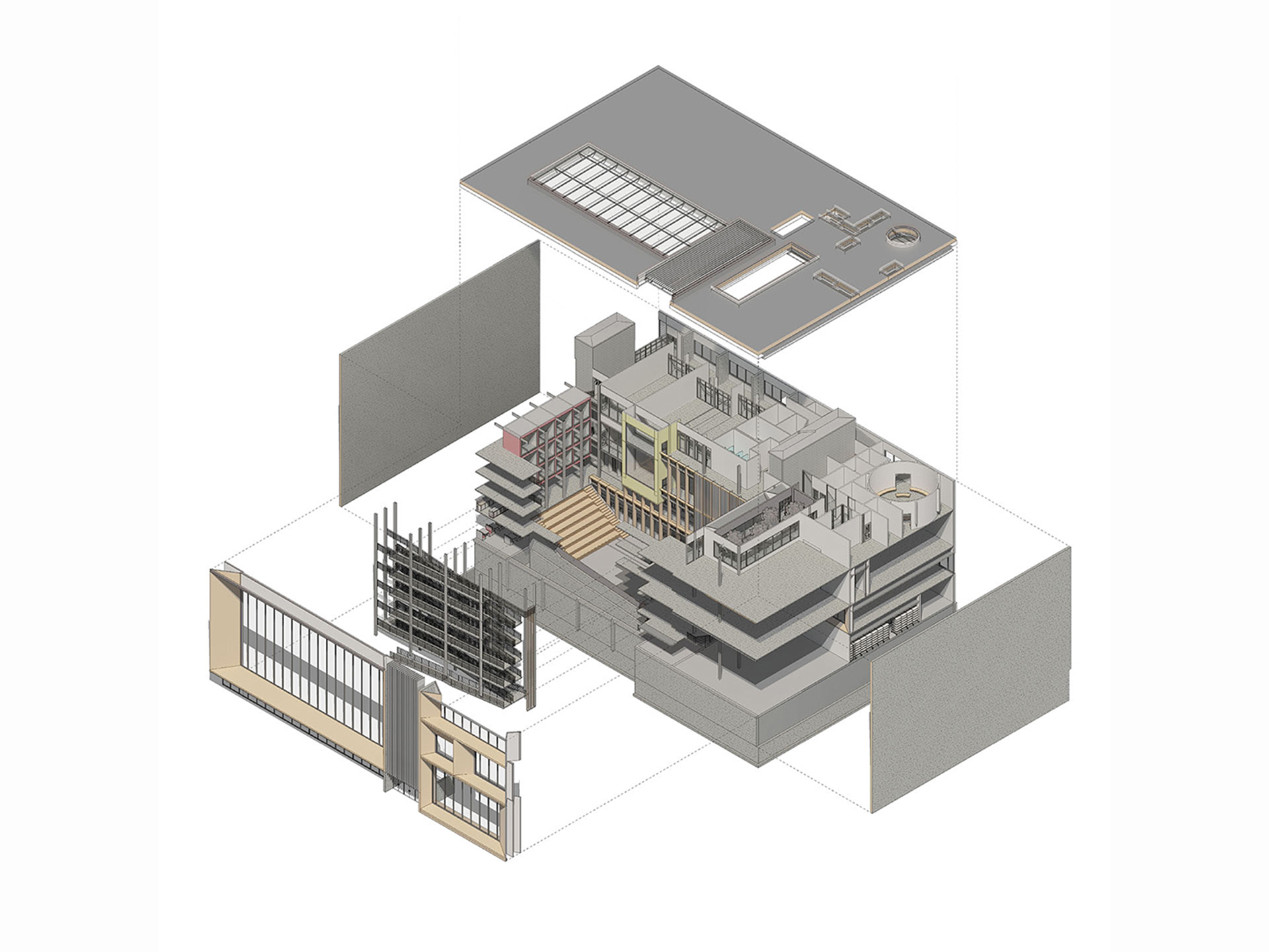 Student Center isometric exploded bw 2x REV 2_1440X1920